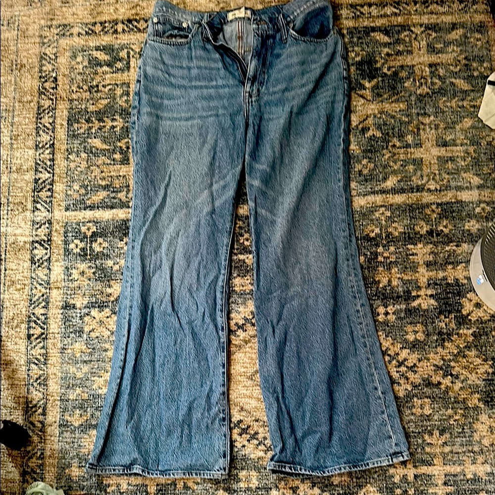 Madewell Medium Wash Flare Wide Leg Jeans